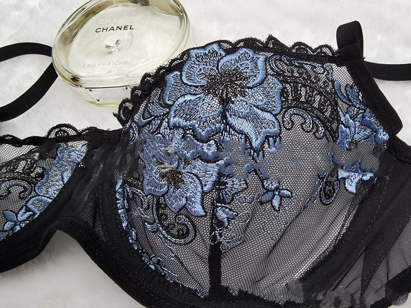 Mrs. Temptation Embroidered Lace Lingerie Set