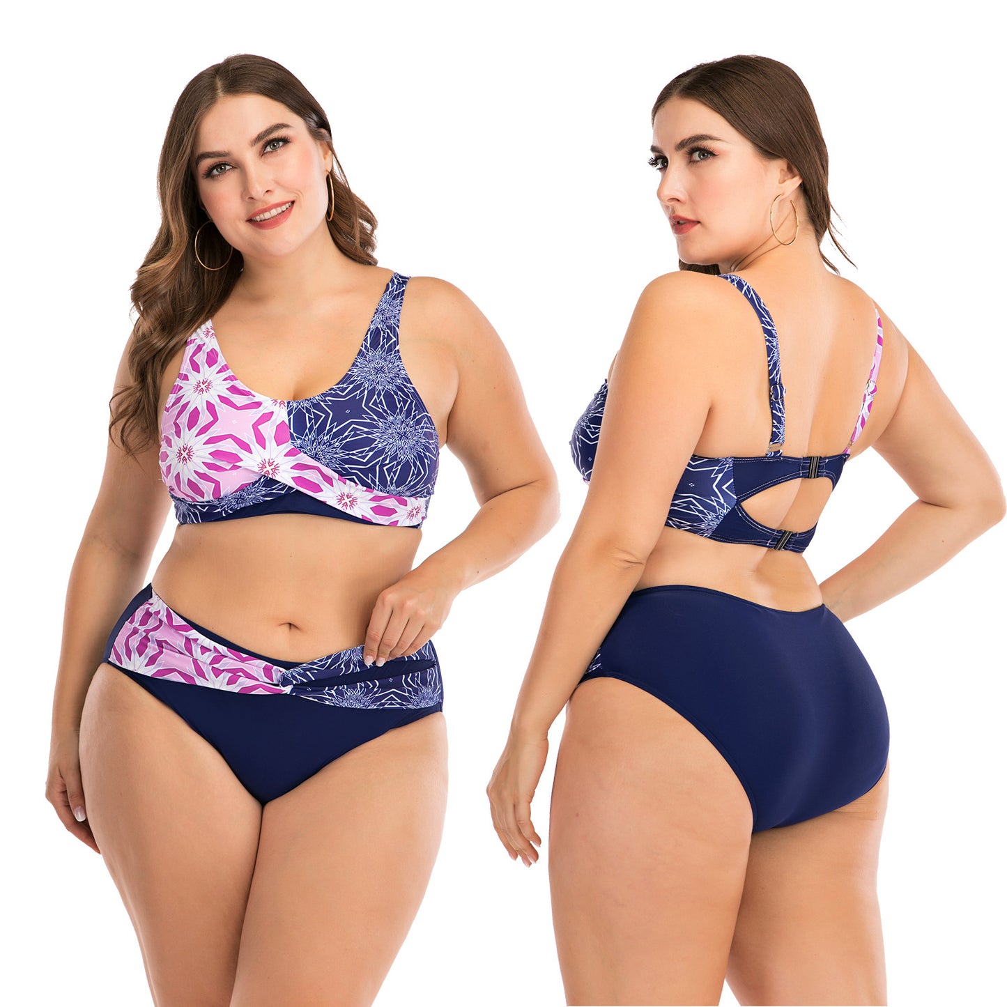 Women's 2pcs Plus Size Swim Suit Set