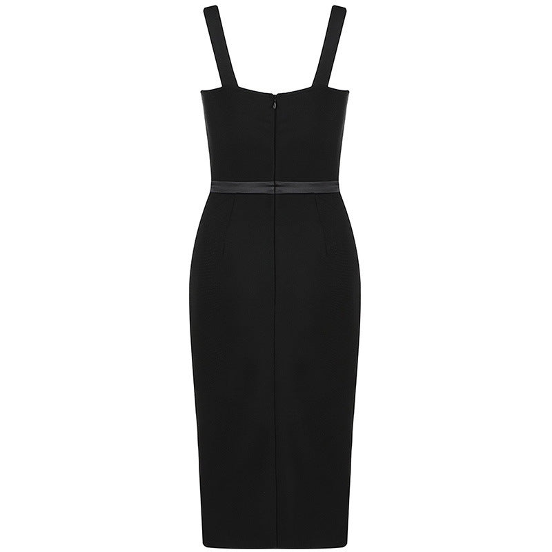 Women's Elegant Black Tight Fitted Dress