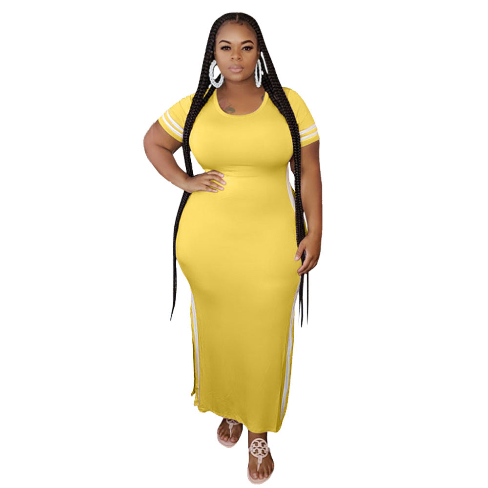 Plus Size Long High Split Summer Dress