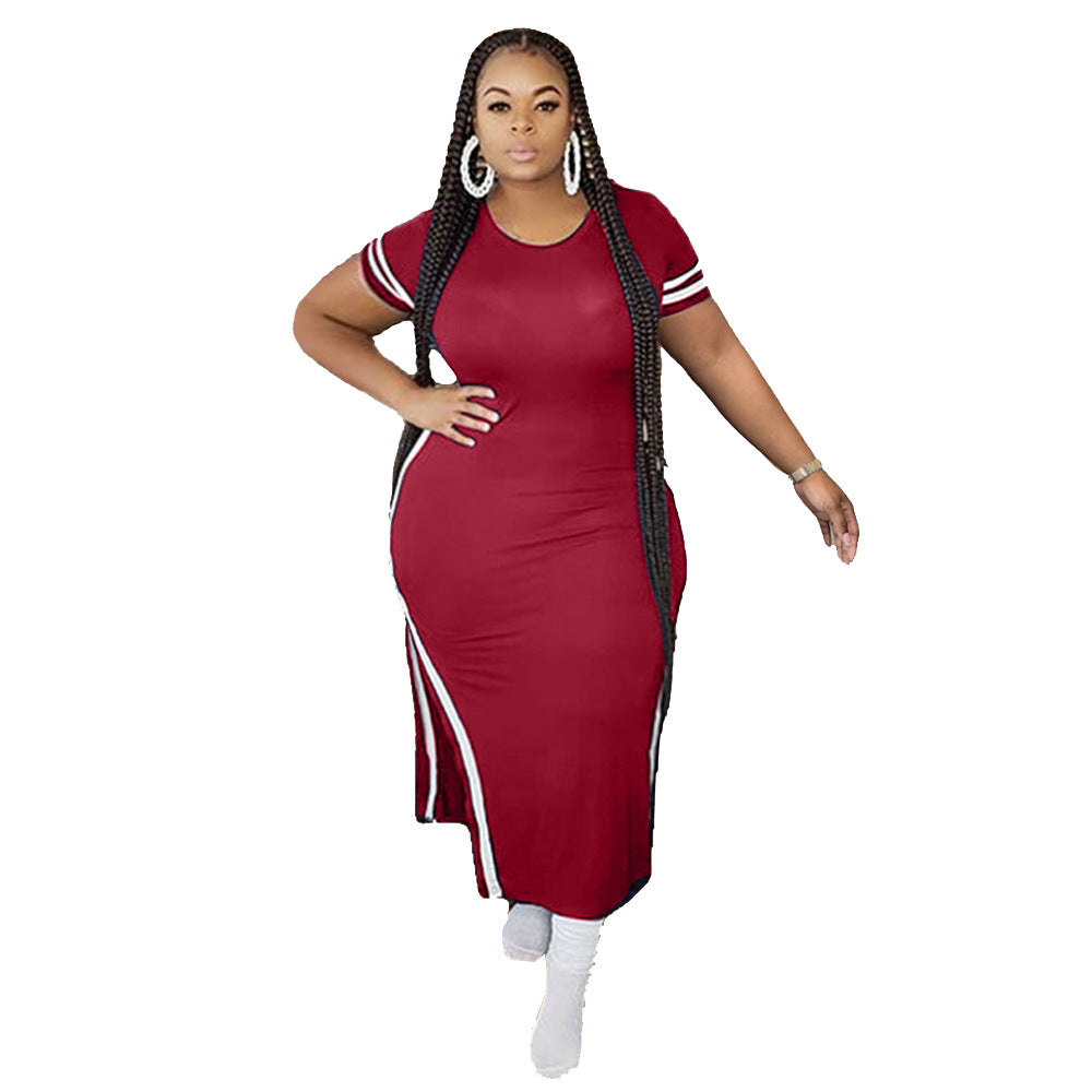 Plus Size Long High Split Summer Dress