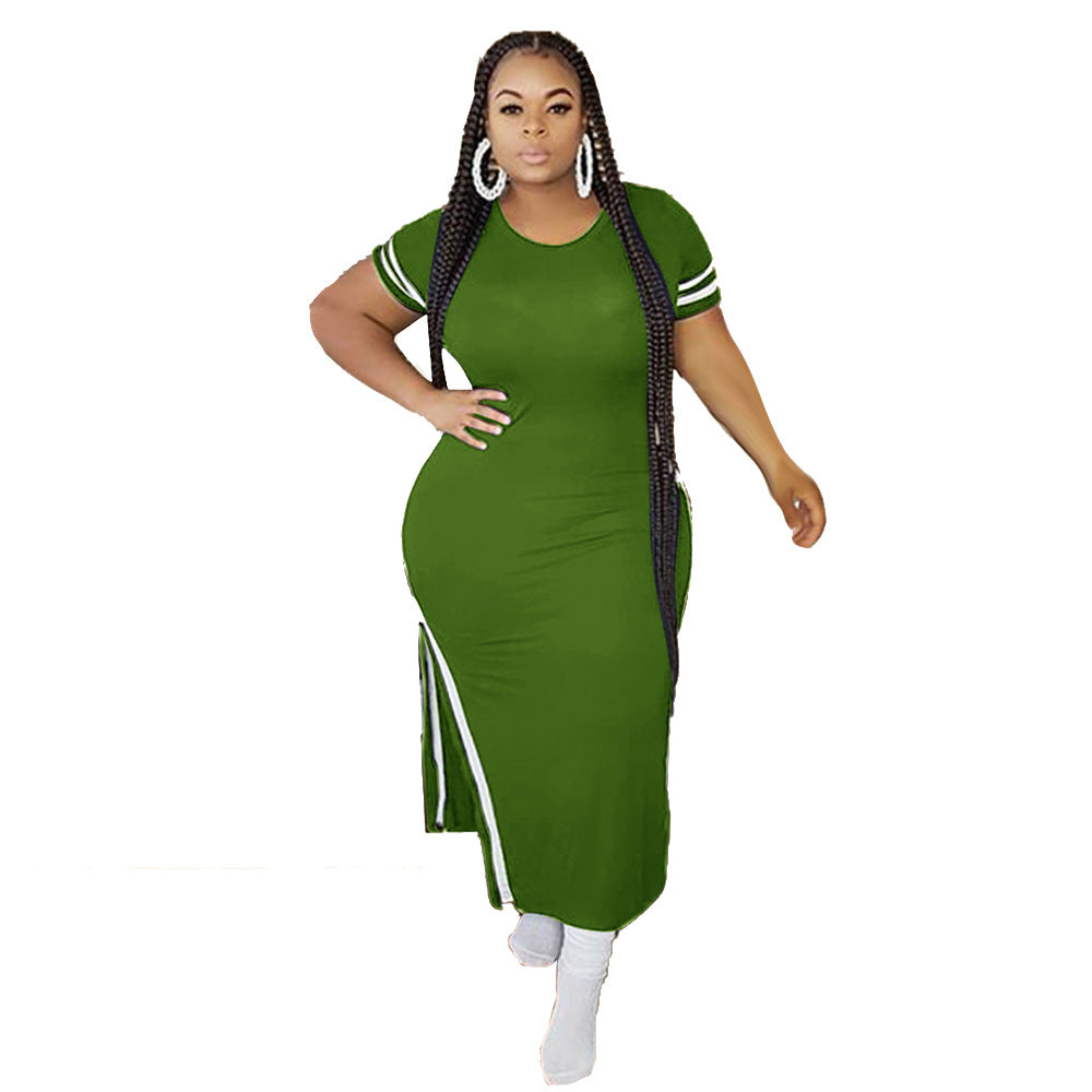 Plus Size Long High Split Summer Dress