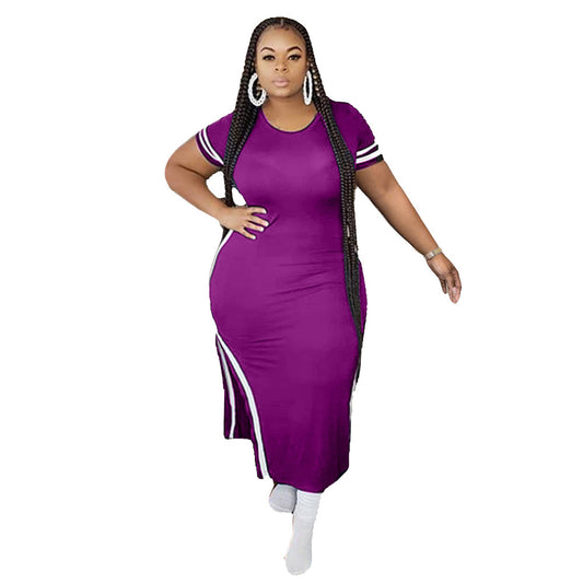 Plus Size Long High Split Summer Dress