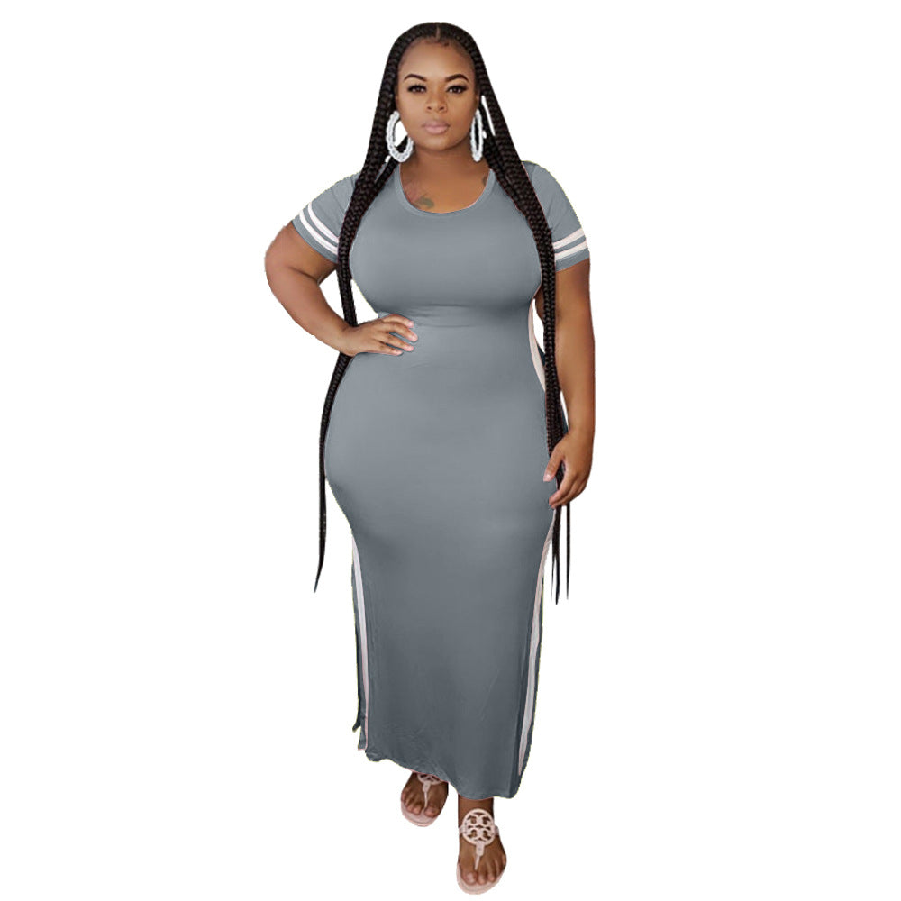 Plus Size Long High Split Summer Dress