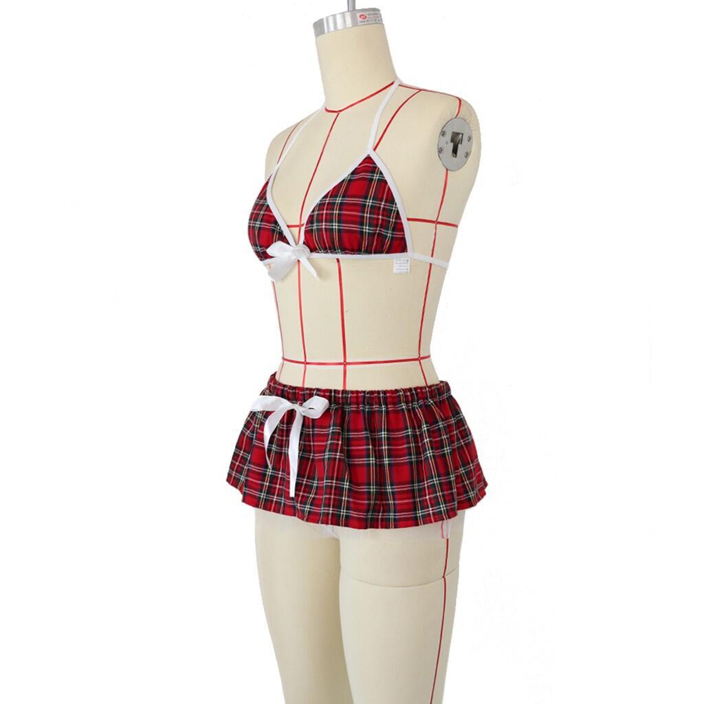 3pcs Plaid Lingerie Set