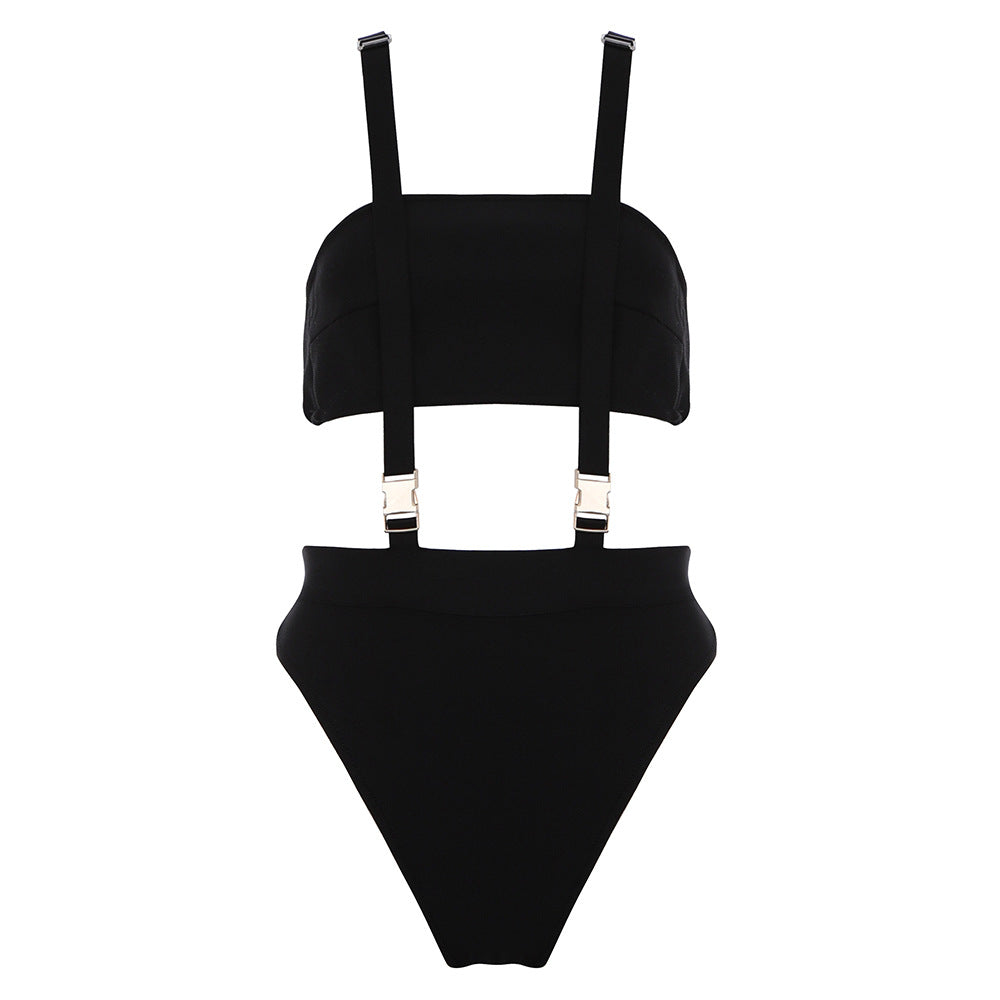 Solid Black Swim Suit