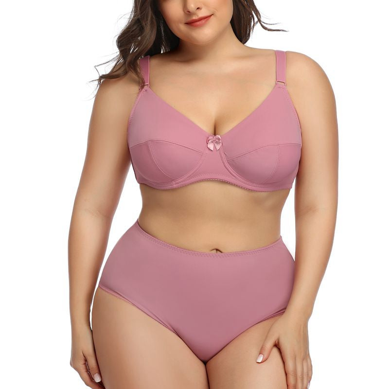 Glossy Plus Size Bra Set