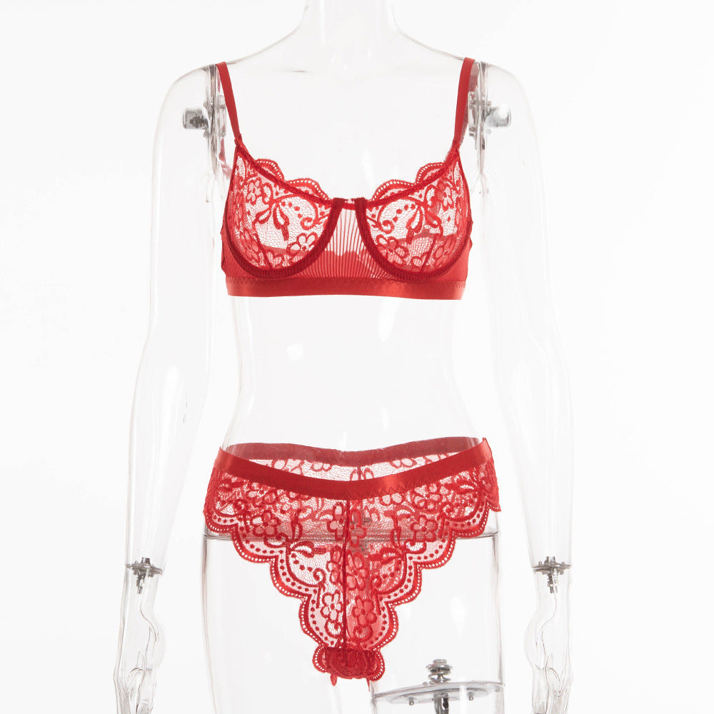 Fashion Lace Gather Sexy Lingerie Female Suit