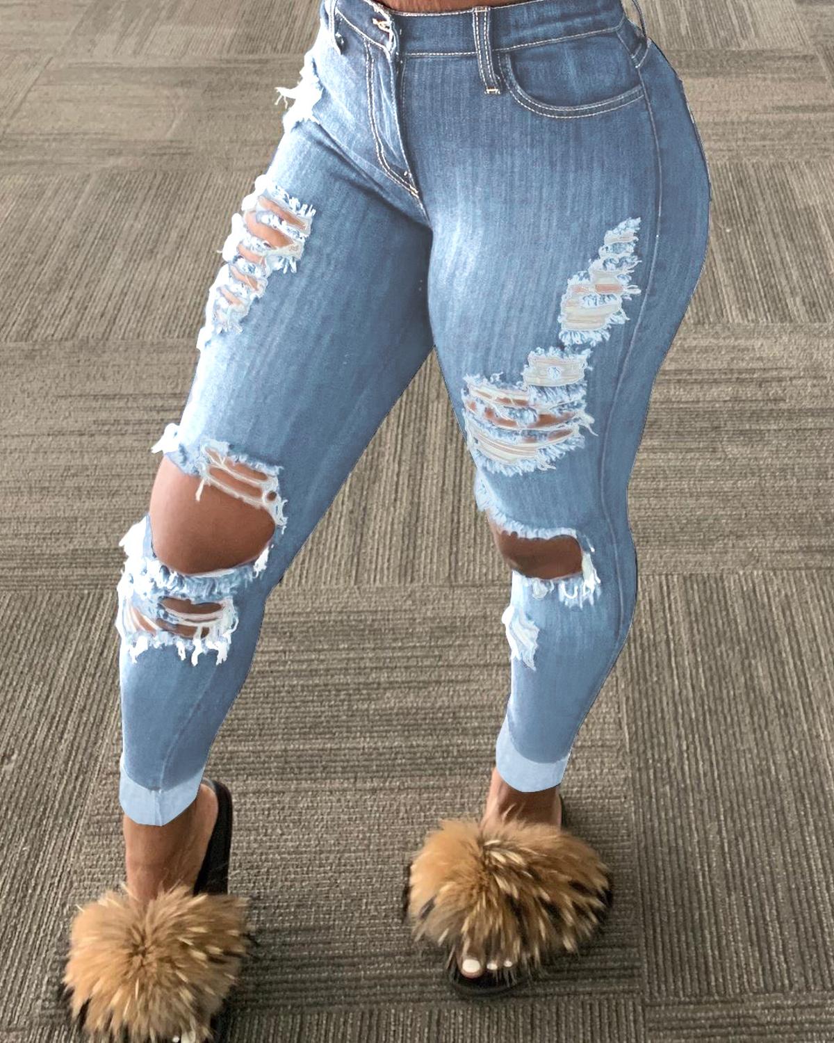 Ripped Denim Jeans