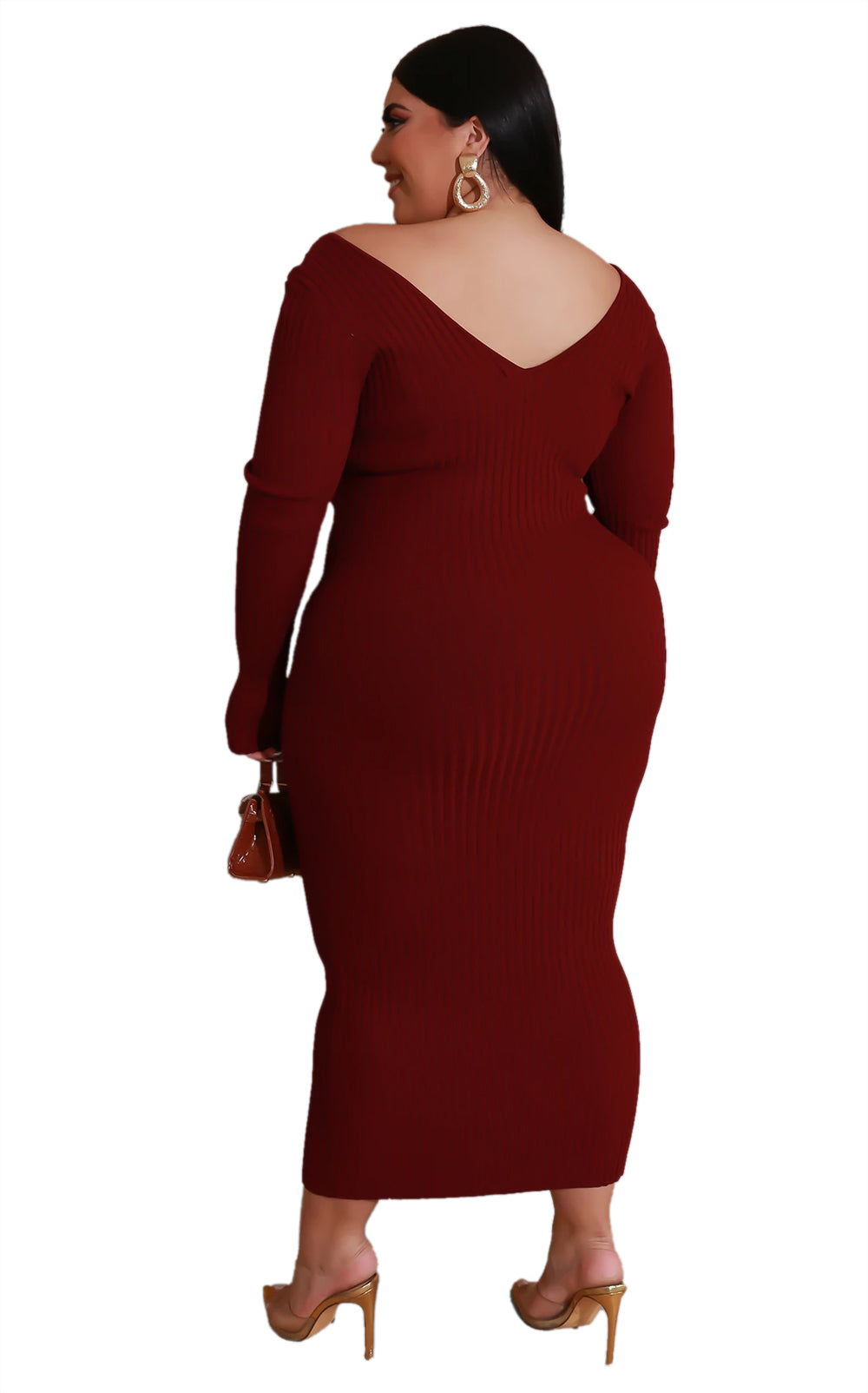 Plus size V-neck dress