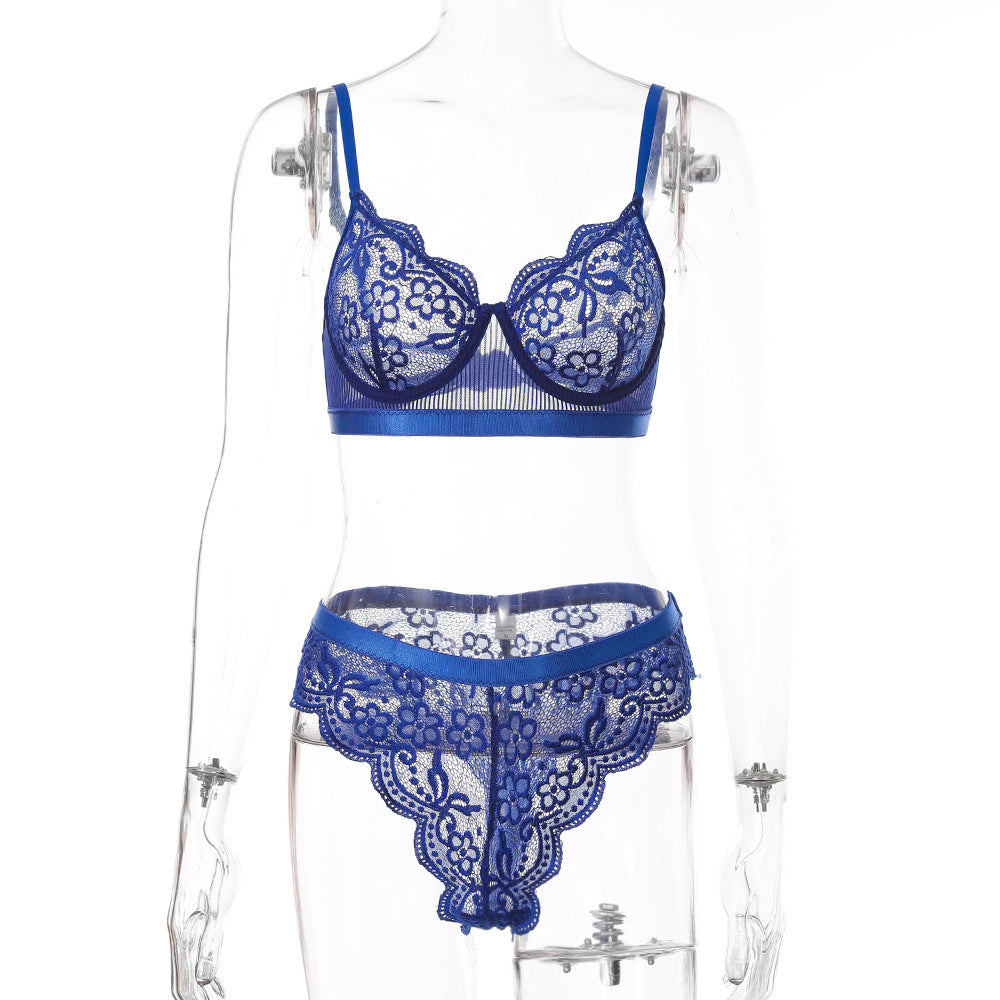 Sexy Lace Flower Bra & Panties Set