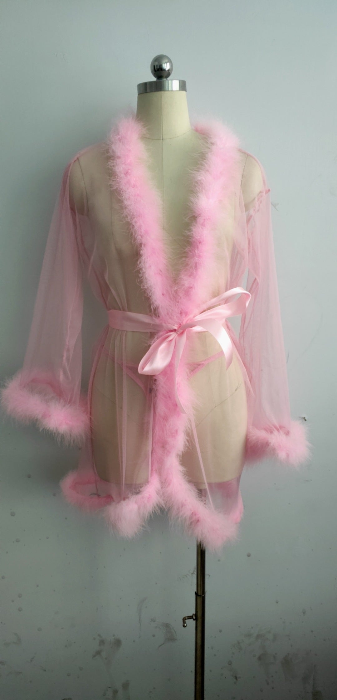 Furry Sheer Lingerie Robe