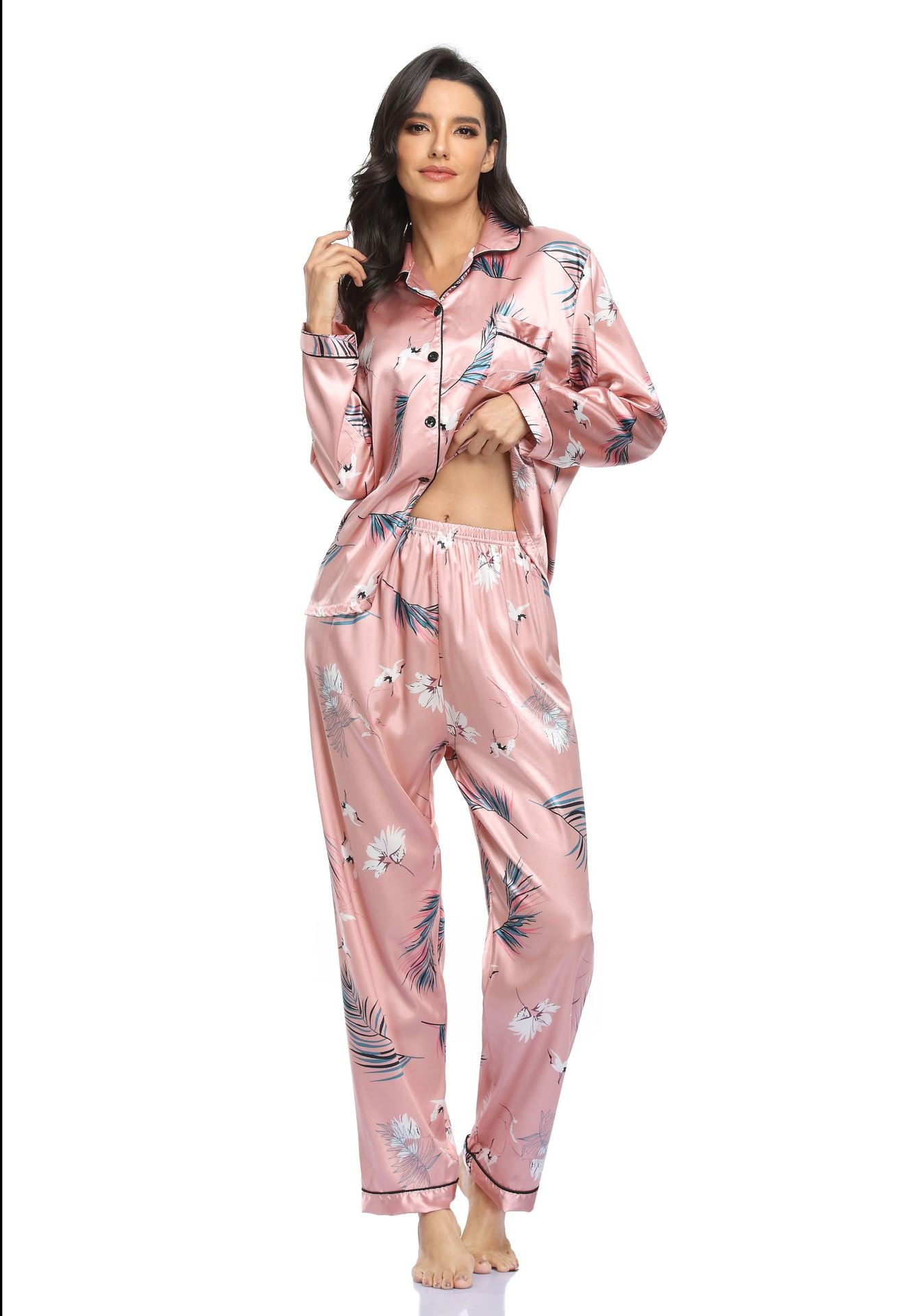 Women Silk Long Sleeve Sleepwear