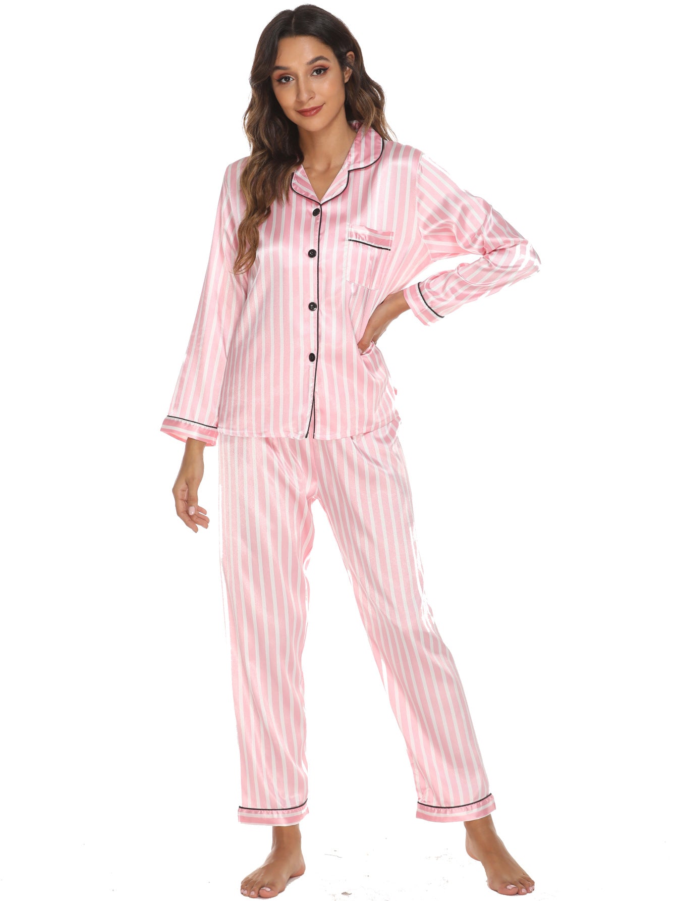 Women Silk Long Sleeve Sleepwear