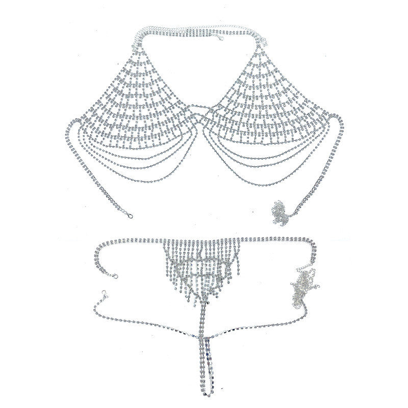 Rhinestone Lingerie Body Chain Set